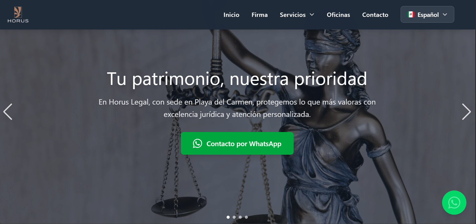 Horus Legal - Sitio web multiidioma