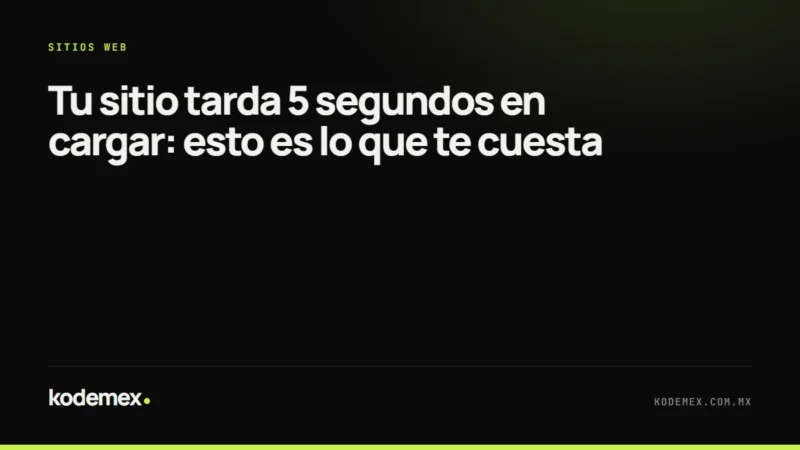 Tu sitio tarda 5 segundos en cargar: esto es lo que te cuesta